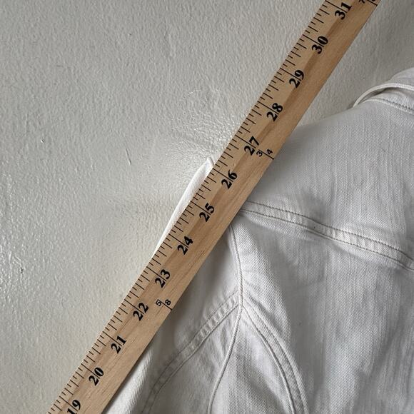 GUESS Los Angeles 1981 White Denim Jacket Women’s XL Stretch Cotton - Picture 7 of 11